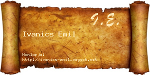 Ivanics Emil névjegykártya