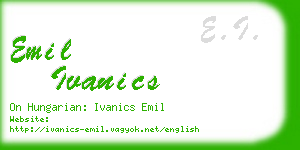 emil ivanics business card